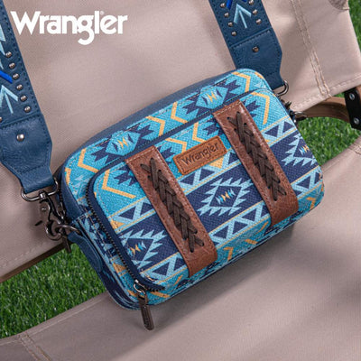 Wrangler Womens Navy Crossbody Aztec Bag