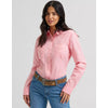 Wrangler Womens Sierra Western Slim Button Shirt Peony - 112358016