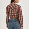 Wrangler Womens Plaid Western Snap Shirt