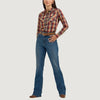Wrangler Womens Plaid Western Snap Shirt