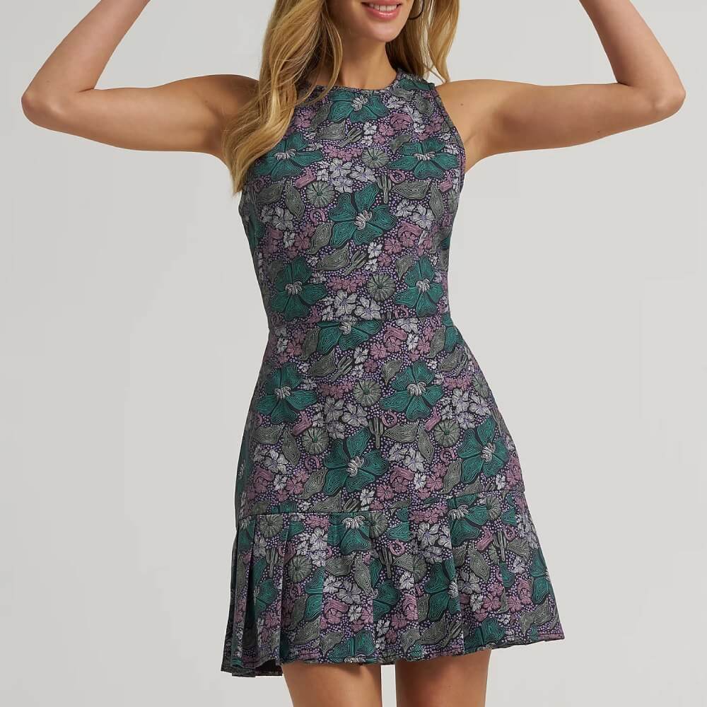 Wrangler Womens Pleated Cutout Dress - 112375333