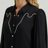 Wrangler Womens Punchy Western Blouse Black - 112385449