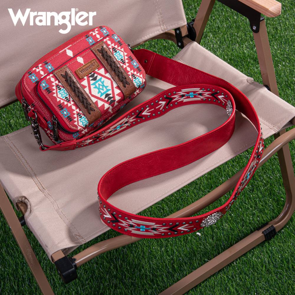 Wrangler Womens Red Crossbody Aztec Bag