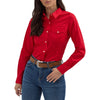 Wrangler Womens Red Long Sleeve Shirt - 112358017