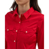 Wrangler Womens Red Long Sleeve Shirt - 112358017