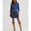Wrangler Womens Relaxed Western Shirt Denim Dress - 112373761