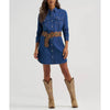 Wrangler Womens Relaxed Western Shirt Denim Dress - 112373761