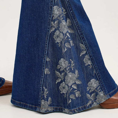 Wrangler Womens Retro Bailey Pieced Trumpet Flare Jeans