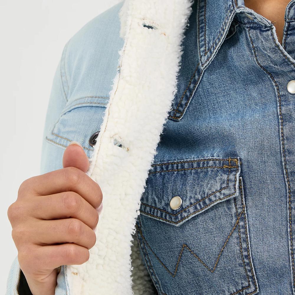Wrangler Womens Retro Denim Jacket Bleached Denim 