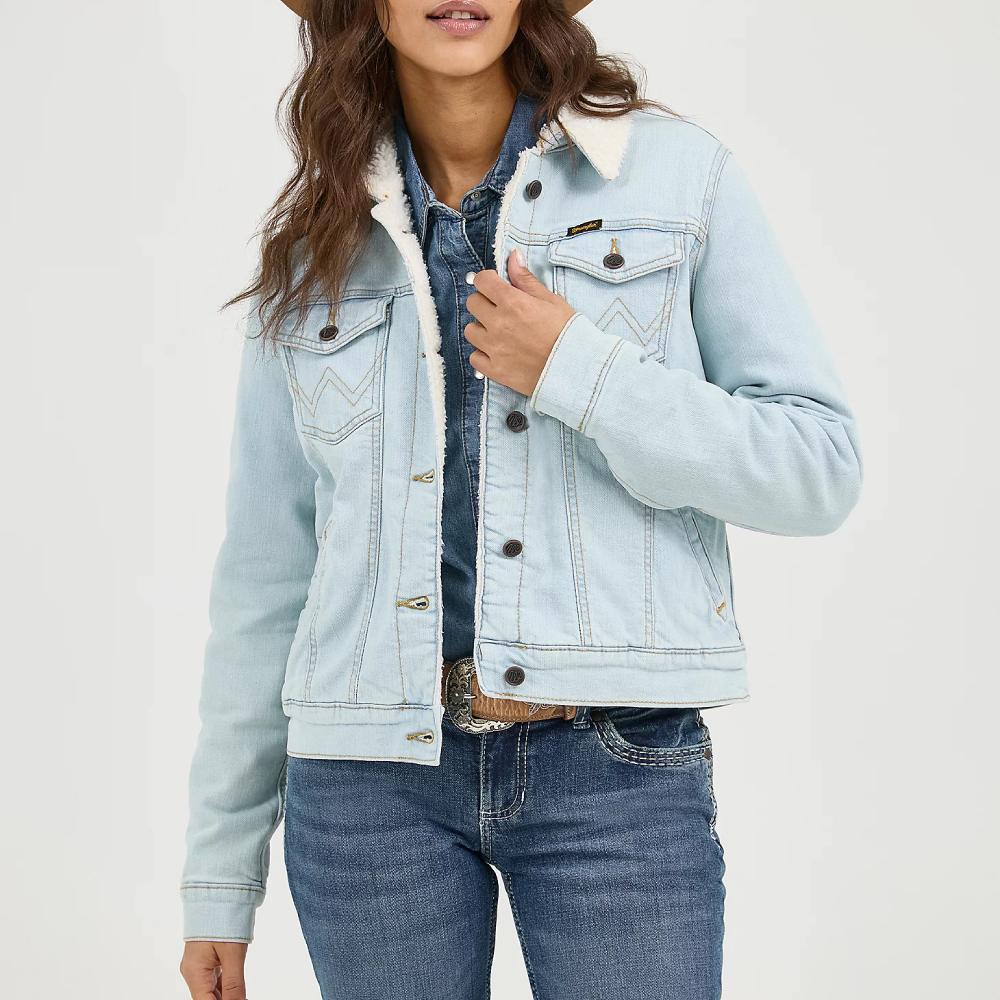 Wrangler Womens Retro Denim Jacket Bleached Denim - 112317322