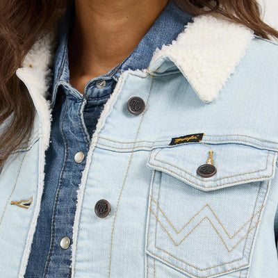 Wrangler Womens Retro Denim Jacket Bleached Denim - 112317322