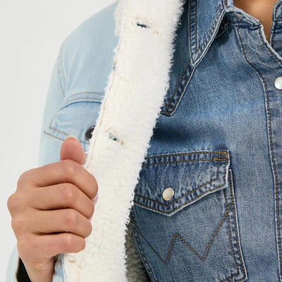 Wrangler Womens Retro Denim Jacket Bleached Denim - 112317322
