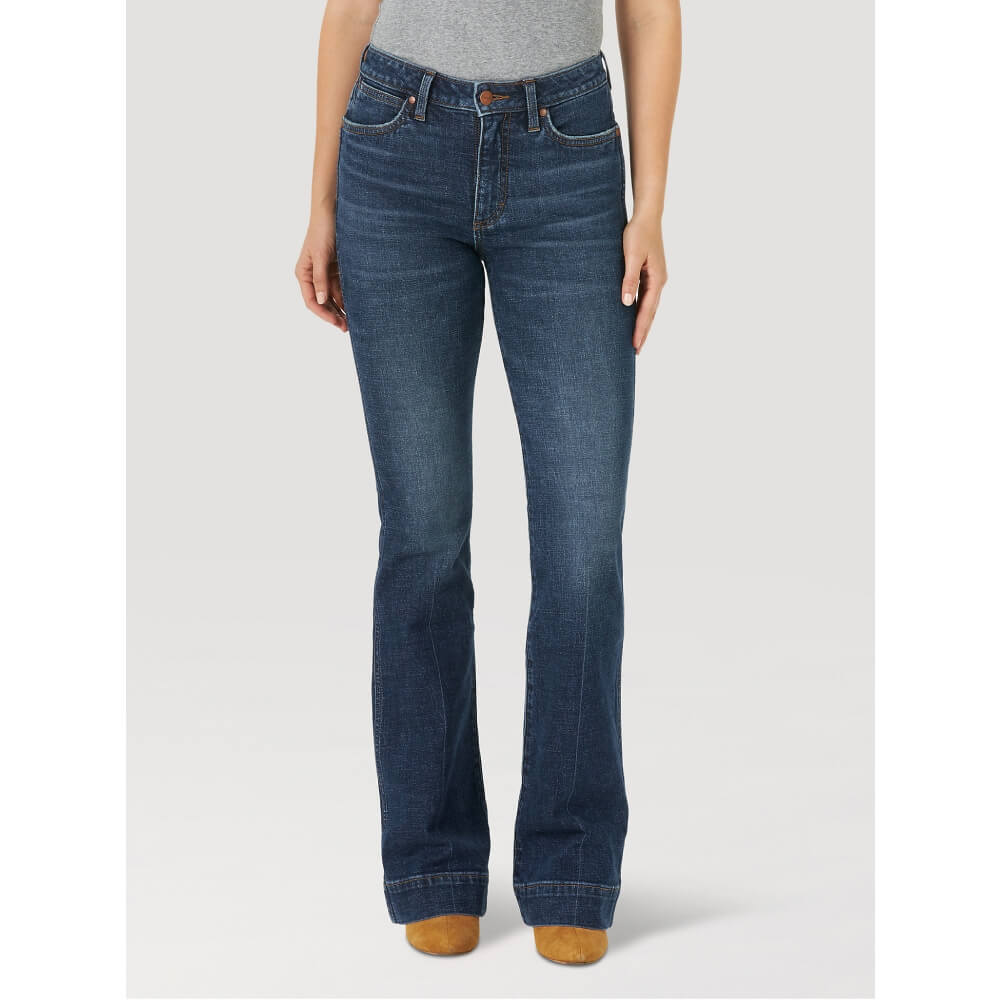 Wrangler Womens Retro Green High Rise Trouser Jeans - 11MPEPS