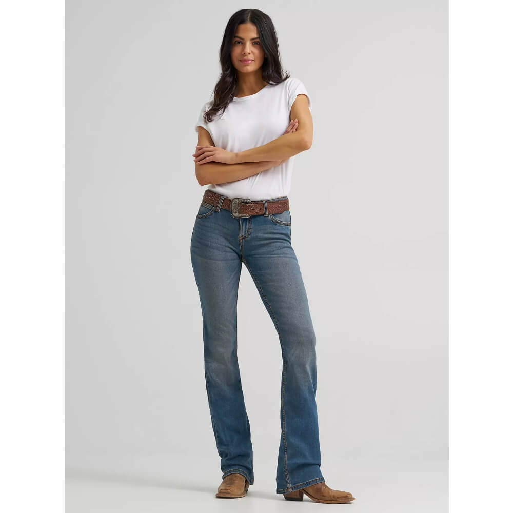 Wrangler Womens Retro Mae Mid Rise Bootcut Jeans KM Wash - 09MWZKM