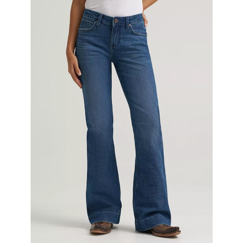 Wrangler Womens Retro Mae Trouser Jeans Sophia Blue - Dark - 09MWWSA