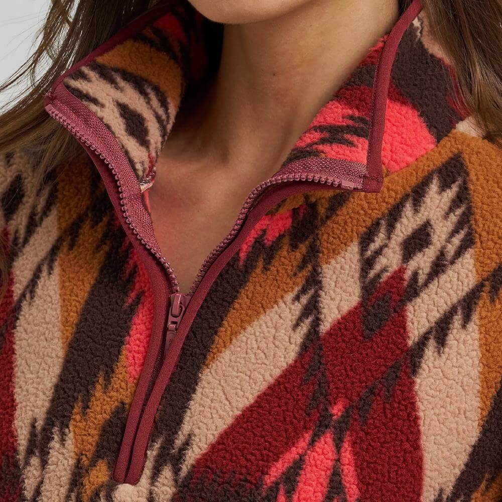 Wrangler Womens Retro® Quarter-Zip Pullover Burgundy Flame - 112371633