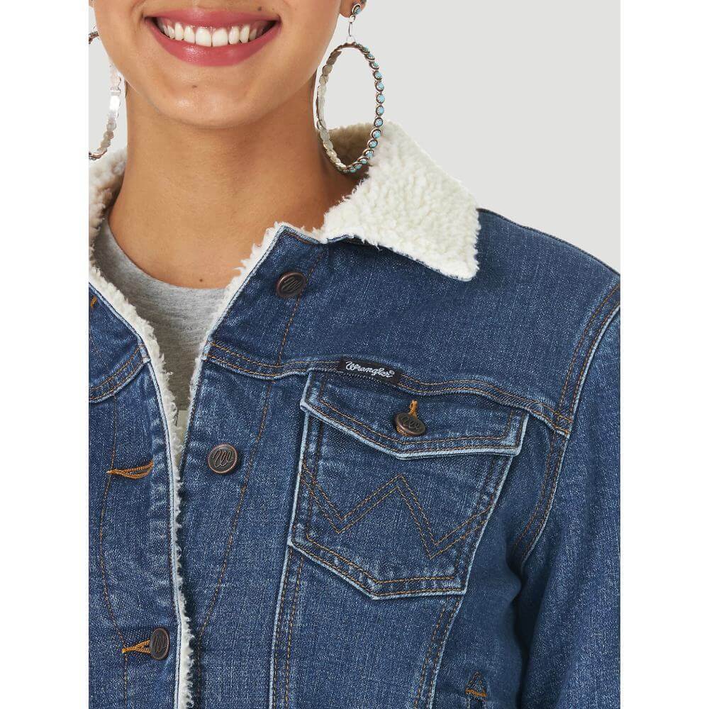 Wrangler Womens Retro Sherpa Denim Jacket - LWJ320D