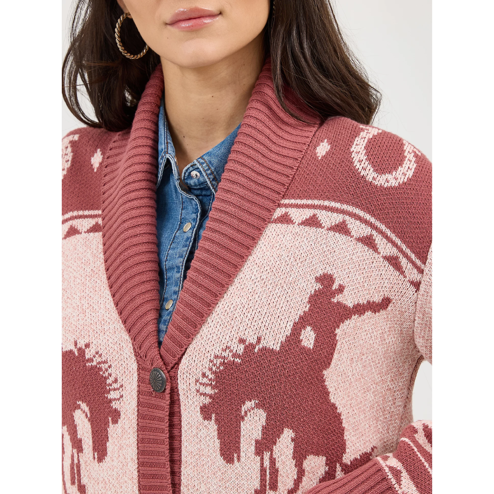 Wrangler Womens Retro® Western Cardigan Pink - 112371638