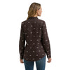 Wrangler Womens Retro Western Snap Shirt Brown - 112385310