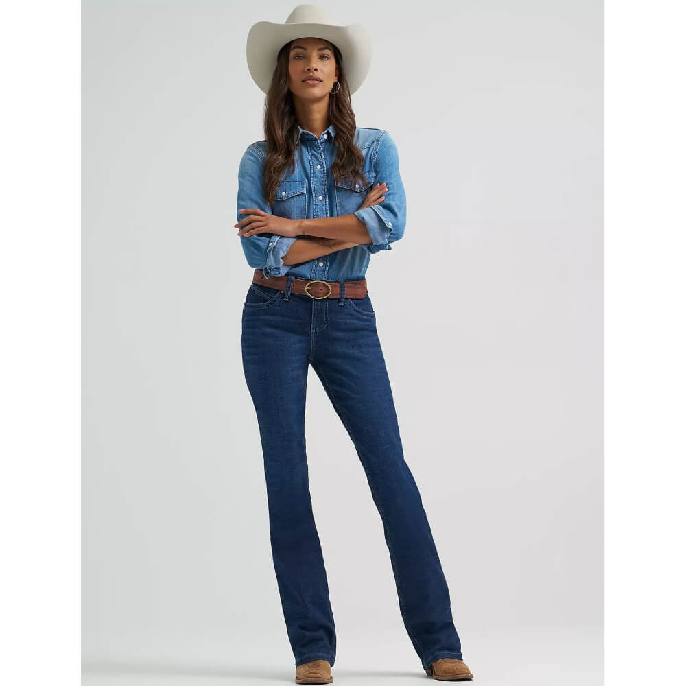 Wrangler Womens Q-Baby Mid-Rise Bootcut Ultimate Riding Jeans Boot Scooting - WRQ20ST