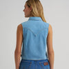 Wrangler Womens Saddle Embroidered Shirt Light Denim - 112379487