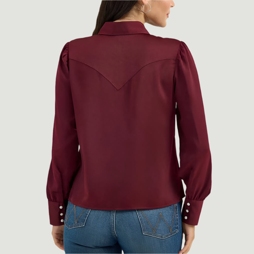 Wrangler Womens Satin Rodeo Blouse
