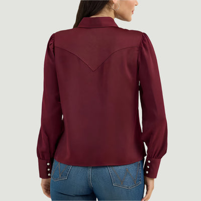 Wrangler Womens Satin Rodeo Blouse
