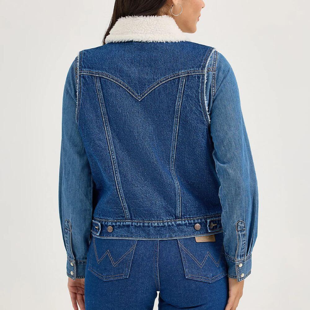 Wrangler Womens Sherpa Lined Denim Vest