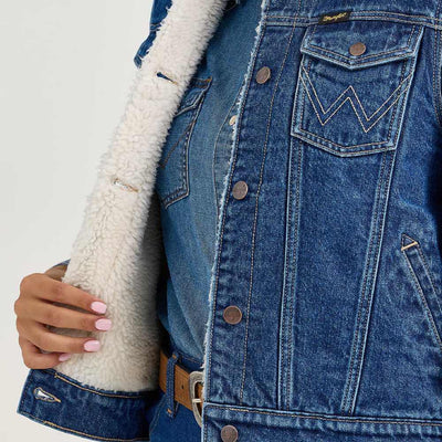 Wrangler Womens Sherpa Lined Denim Vest