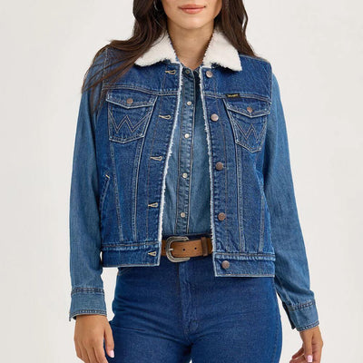 Wrangler Womens Sherpa Lined Denim Vest