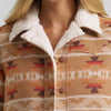 Wrangler Womens Sherpa Lined Jacquard Print Jacket Tan - 112382786