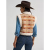 Wrangler Womens Sherpa Lined Jacquard Vest Tan - 112382789