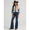 Wrangler Womens Sherpa Lined Jacquard Vest Tan - 112382789