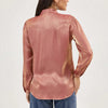 Wrangler Womens Shimmer Tie Neck Blouse Rose Gold - 112371712