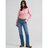 Wrangler Womens Sierra Western Slim Button Shirt Peony - 112358016