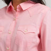 Wrangler Womens Sierra Western Slim Button Shirt Peony - 112358016