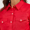 Wrangler Womens Sierra Western Slim Button Shirt Red - 112358017