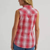 Wrangler Womens Sleeveless Snap Shirt Red - 112379473