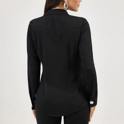 Wrangler Womens Slim Concho Button Shirt