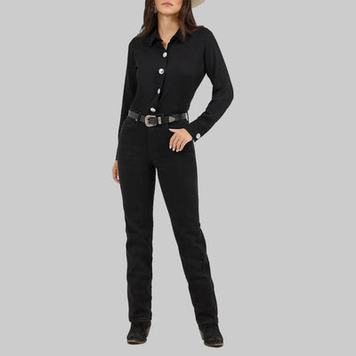 Wrangler Womens Slim Concho Button Shirt