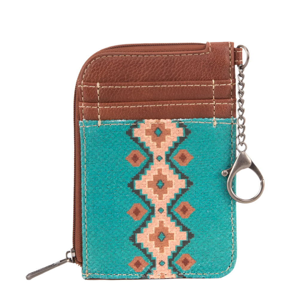 Wrangler Womens Southwestern Art Print Mini Zip Card Case Wallet