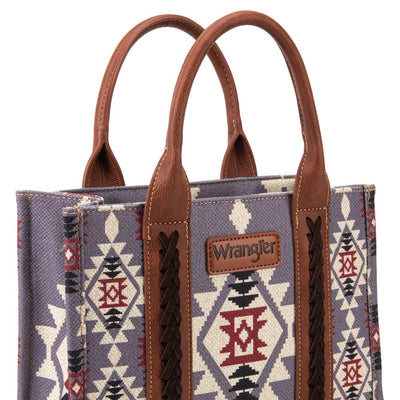 Wrangler Womens Southwestern Print Small Canvas Crossbody Tote Bag