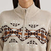 Wrangler Womens Southwestern Quarter Zip Sweater