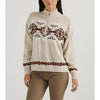 Wrangler Womens Southwestern Quarter Zip Sweater