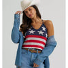 Wrangler Womens Stars and Stripes Crochet Tank Top Blue - 112379502