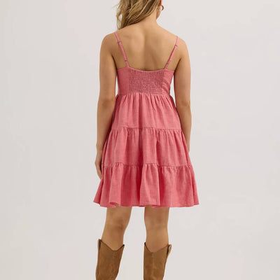 Wrangler Womens Strappy Tiered Dress