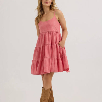 Wrangler Womens Strappy Tiered Dress