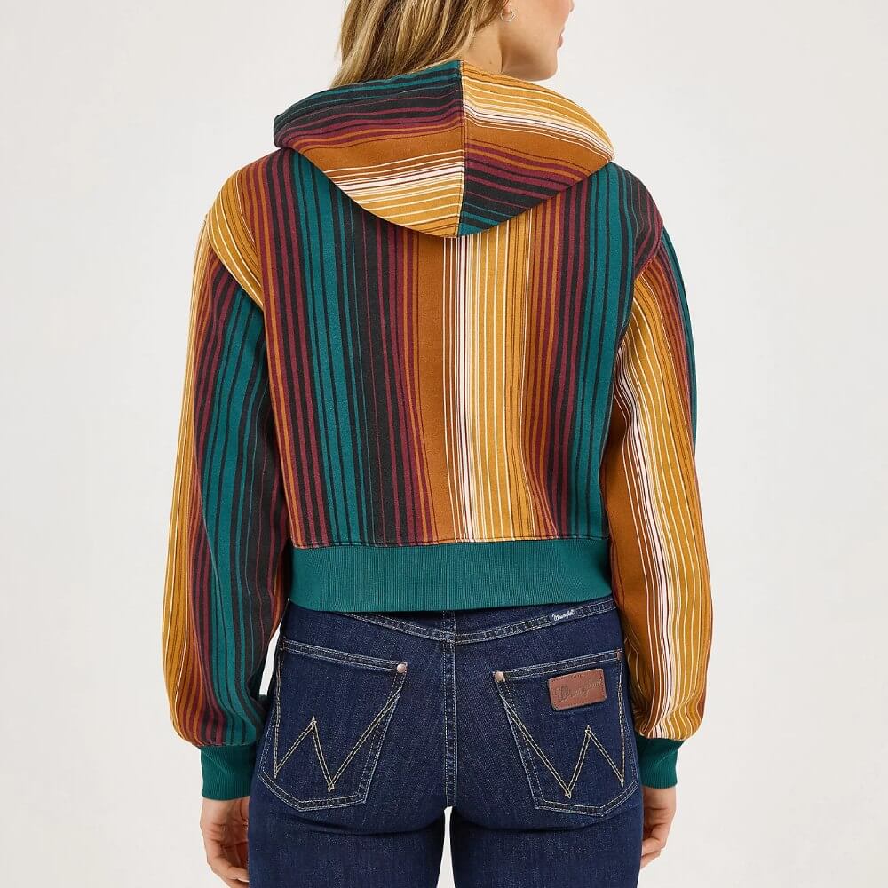 Wrangler Womens Striped Serape Cropped Hoodie - 112371645