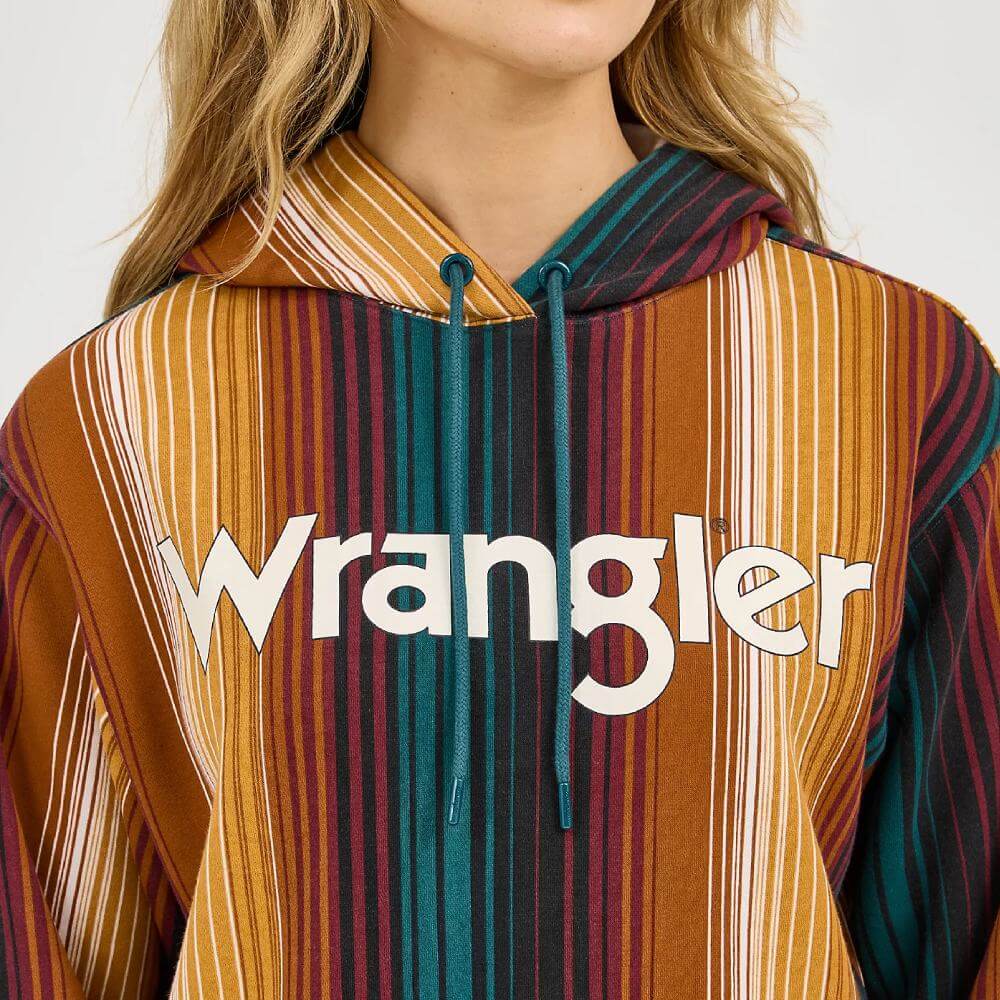 Wrangler Womens Striped Serape Cropped Hoodie - 112371645