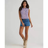 Wrangler Womens Striped Sleeveless Snap Shirt Blue Stripe - 112379486